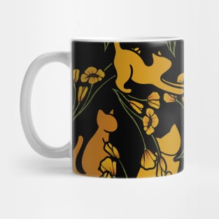 Flower Garden Cats Mug